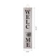 Glitzhome 42"H Wooden White WELCOME Porch Sign with Metal Planter