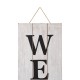 Glitzhome 42"H Wooden White WELCOME Porch Sign with Metal Planter