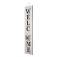 Glitzhome 42"H Wooden White WELCOME Porch Sign with Metal Planter