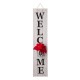 Glitzhome 42"H Wooden White WELCOME Porch Sign with Metal Planter