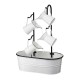 Glitzhome 33.25"H White Enamel Metal Cascading Water Fountain