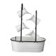 Glitzhome 33.25"H White Enamel Metal Cascading Water Fountain