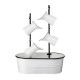 Glitzhome 33.25"H White Enamel Metal Cascading Water Fountain