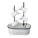 Glitzhome 33.25"H White Enamel Metal Cascading Water Fountain