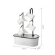 Glitzhome 33.25"H White Enamel Metal Cascading Water Fountain