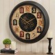 Glitzhome 27.50"D Oversized Vintage Round Gear Clock With Tempered Glass