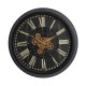 Glitzhome 27.50"D Oversized  Vintage Round Black Gear Clock With Tempered Glass