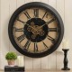 Glitzhome 27.50"D Oversized Vintage Round Gear Clock With Tempered Glass