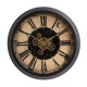 Glitzhome 27.50"D Oversized Vintage Round Gear Clock With Tempered Glass