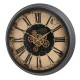 Glitzhome 27.50"D Oversized Vintage Round Gear Clock With Tempered Glass