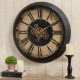 Glitzhome 27.50"D Oversized Vintage Round Gear Clock With Tempered Glass