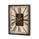 Glitzhome 23.75"H Vintage Rectangle Gear Clock With Tempered Glass