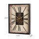 Glitzhome 23.75"H Vintage Rectangle Gear Clock With Tempered Glass