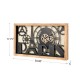 Glitzhome 30.00"L Industrial Metal/Wood Eiffel Tower Silhouette Gear Wall Clock (without glass)