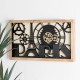 Glitzhome 30.00"L Industrial Metal/Wood Eiffel Tower Silhouette Gear Wall Clock (without glass)