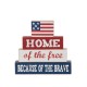 Glitzhome 8.5"L Home Of The Free Because Of The Brave Sign Wooden Patriotic Decorative Table Decor