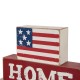 Glitzhome 8.5"L Home Of The Free Because Of The Brave Sign Wooden Patriotic Decorative Table Decor