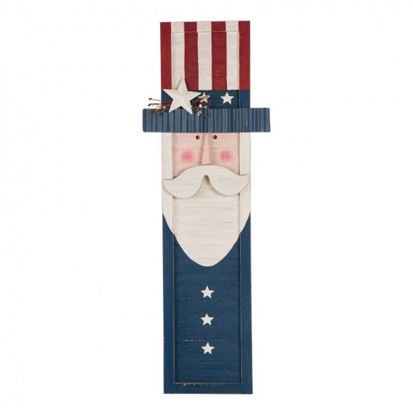 Glitzhome 36"H Wooden/Metal Patriotic Uncle Sam Porch Board Sign