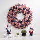 Glitzhome 19"D Fabric Patriotic Stripes and Stars Wreath