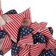 Glitzhome 19"D Fabric Patriotic Stripes and Stars Wreath