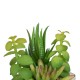 Glitzhome Artificial Succulent Plants in Cement Pots, Set of 3
