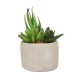 Glitzhome Artificial Succulent Plants in Cement Pots, Set of 3