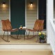 Glitzhome Two Bamboo Rocking Chairs and One Accent Table