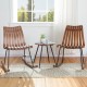 Glitzhome Two Bamboo Rocking Chairs and One Accent Table