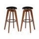 Glitzhome 30"H Bamboo Swivel Upholstery Bar Stool, Set of 2