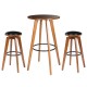 Glitzhome Bamboo Bar Table and Set of 2 Bar Stools