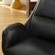 Glitzhome Mid-Century Modern Black Leatherette Adjustable Swivel High Back Office Chair