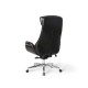 Glitzhome Mid-Century Modern Black Leatherette Adjustable Swivel High Back Office Chair