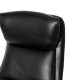 Glitzhome Mid-Century Modern Black Leatherette Adjustable Swivel High Back Office Chair