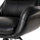 Glitzhome Mid-Century Modern Black Leatherette Adjustable Swivel High Back Office Chair