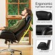 Glitzhome Mid-Century Modern Black Leatherette Adjustable Swivel High Back Office Chair