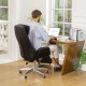 Glitzhome Mid-Century Modern Black Leatherette Adjustable Swivel High Back Office Chair