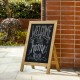 Glitzhome Farmhouse Brown Wooden Framed Haning or Standing Chalkboard Sign