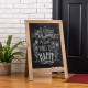 Glitzhome Farmhouse Brown Wooden Framed Haning or Standing Chalkboard Sign