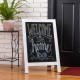 Glitzhome Farmhouse White Wooden Framed Haning or Standing Chalkboard Sign