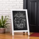Glitzhome Farmhouse White Wooden Framed Haning or Standing Chalkboard Sign