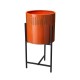 Glitzhome Modern Washed Orange Metal Plant Stands, Set of 3