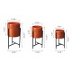 Glitzhome Modern Washed Orange Metal Plant Stands, Set of 3