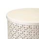 Glitzhome Set of 2 Cream White Metal Garden Stool or Plant Stand or Accent Table (Multi-functional)