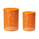 Glitzhome Set of 2 Orange Metal Garden Stool or Plant Stand or Accent Table (Multi-functional)