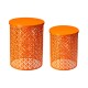 Glitzhome Set of 2 Orange Metal Garden Stool or Plant Stand or Accent Table (Multi-functional)