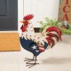 Glitzhome 21"H Metal Patriotic Rooster Porch Décor