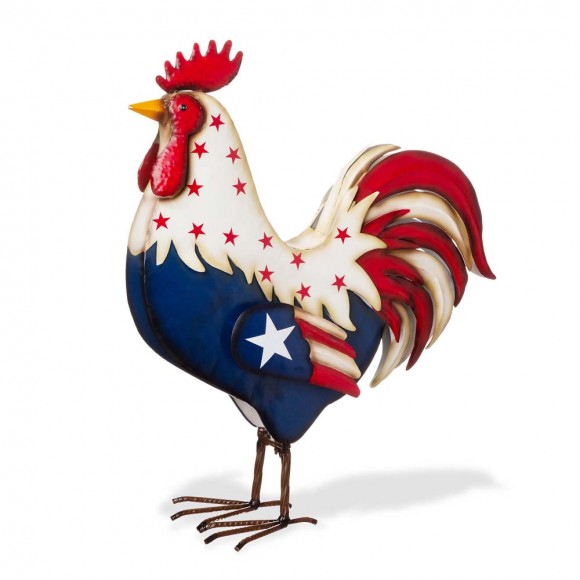 Glitzhome 21"H Metal Patriotic Rooster Porch Décor