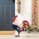 Glitzhome 21"H Metal Patriotic Rooster Porch Décor