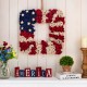 Glitzhome 19.25"L Americana Squared Fabric Wreath