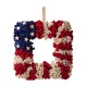 Glitzhome 19.25"L Americana Squared Fabric Wreath